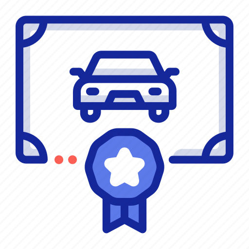 Certificate, car, automobile, certification, badge icon - Download on Iconfinder