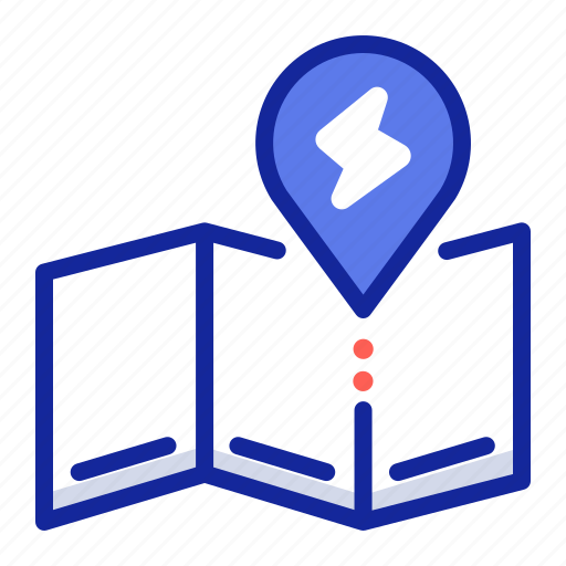 Map, power station, pin, energy, map point, location, placeholder icon - Download on Iconfinder