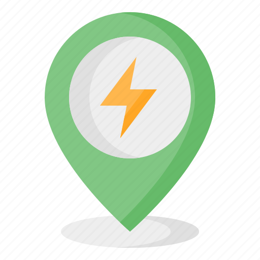 Location, placeholder, pin, place, charging, electric, station icon - Download on Iconfinder