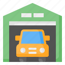 garage, parking, workshop, house, car, vehicle, transportation