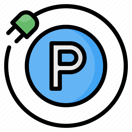 Parking, area, lot, plug, charging, electric, station icon - Download on Iconfinder