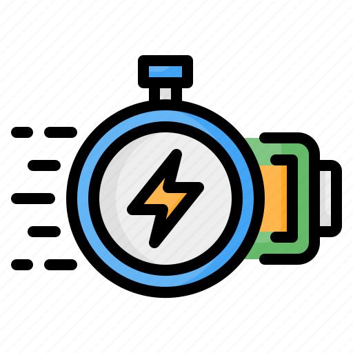Fast, charging, charge, battery, energy, stopwatch, chronometer icon - Download on Iconfinder