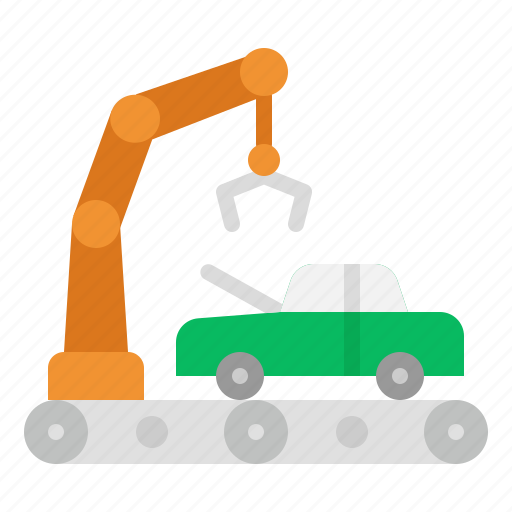 Car, factory, ev, electric, manufacturing, conveyor icon - Download on Iconfinder
