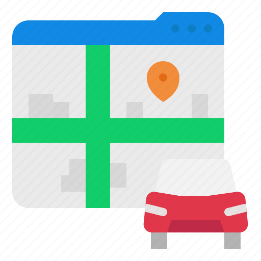 Car, gps, pin, map, website, navigator icon - Download on Iconfinder