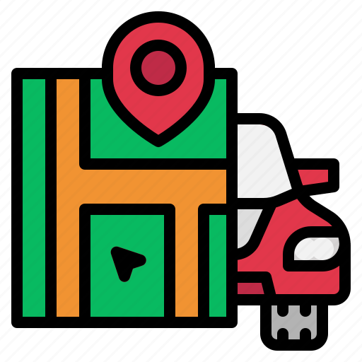 Car, gps, map, pin, location, navigator icon - Download on Iconfinder