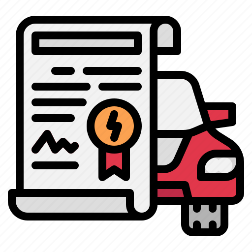 Certificate, document, car, electric, ev, insurance icon - Download on Iconfinder