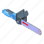 handle, electric, chainsaw, isometric 