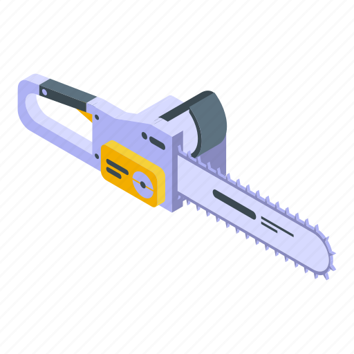 Metal, electric, chainsaw, isometric icon - Download on Iconfinder