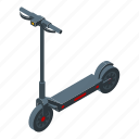 battery, electric, scooter, isometric