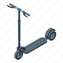 wheel, electric, scooter, isometric