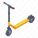 city, electric, scooter, isometric