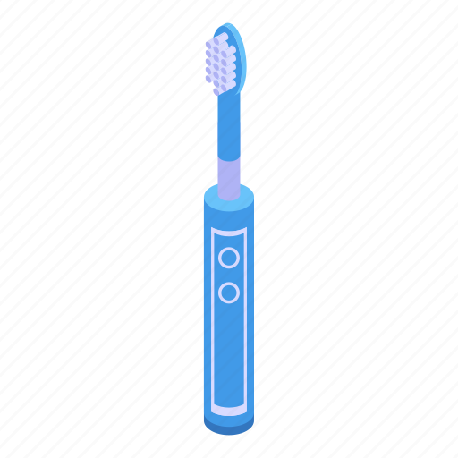 Teeth, electric, toothbrush, isometric icon - Download on Iconfinder