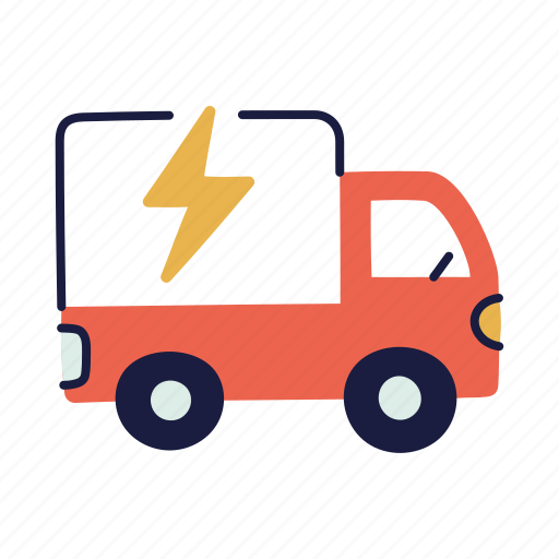 Electric, cargo, truck, battery, ev icon - Download on Iconfinder