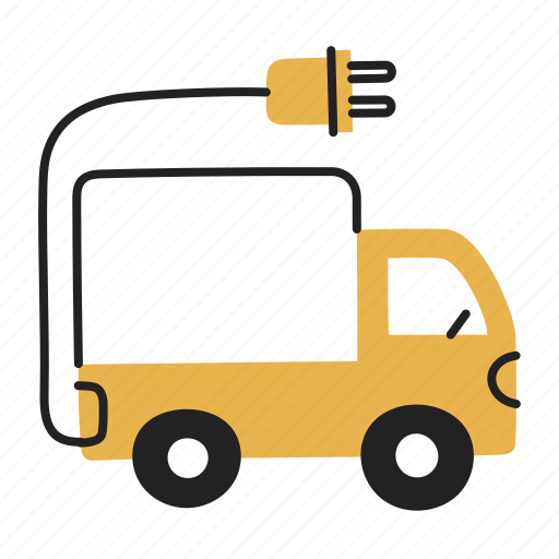 Electric, cargo, truck, battery, charging, ev icon - Download on Iconfinder