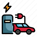 car, charge, power, station, vehicle, electric, ev icon