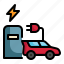 car, charge, power, station, vehicle, electric, ev icon 