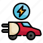 car, plug, adapter, electric, charge, vehicle, ev icon 
