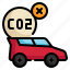 carbon, no, car, electric, vehicle, pollution, ev icon 