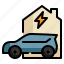 home, charger, power, electric, vehicle, ev icon 