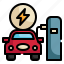 power, electric, vehicle, car, charger, station, ev icon 