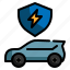 protect, service, electric, vehicle, car, ev icon 