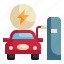 power, electric, vehicle, car, charger, station, ev icon 