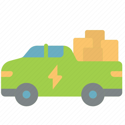 Pickup, vehicle, transport, delivery, box, electric, power icon - Download on Iconfinder