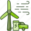 wind, power, energy, turbine, windmill, car, charge, electric 