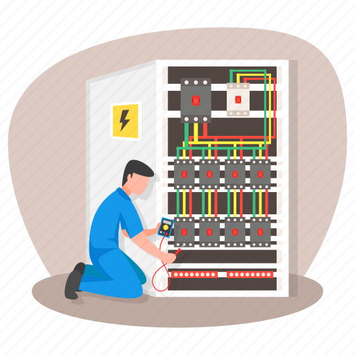 Main board, distribution board, panelboard, breaker panel, electrical panel, maintenance, electrician icon - Download on Iconfinder