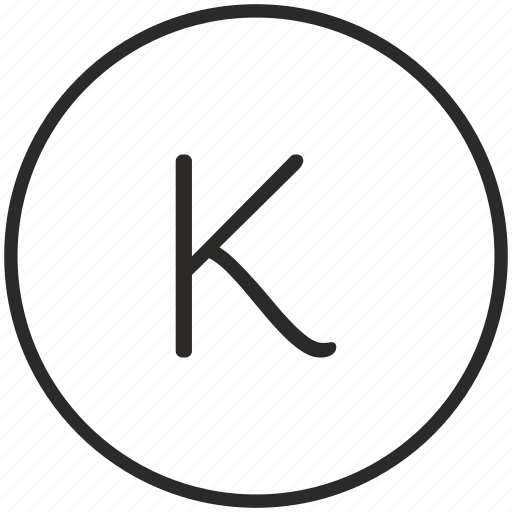 K, key, keyboard, letter, round icon - Download on Iconfinder