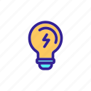 bulb, contour, electricity, idea, industry, light