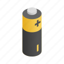 alkaline, battery, charge, electricity, energy, isometric, power