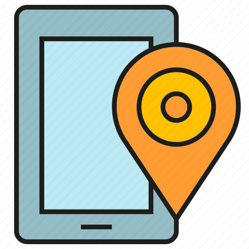 Device, electronic, location, mobile, phone, pin, tracking icon - Download on Iconfinder