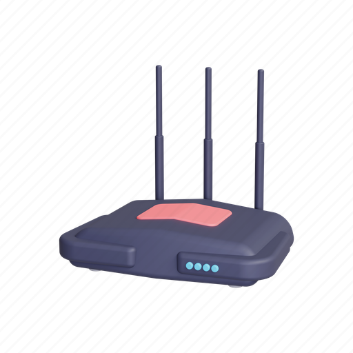 Router, internet, wifi, online, network, web 3D illustration - Download on Iconfinder