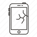 broken, display, iphone, mobile, phone, screen, smartphoe