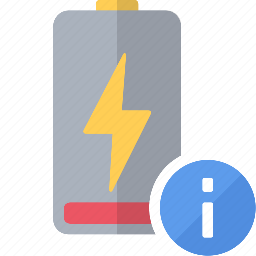Battery, charge, 10percent, red, info, information, charging icon - Download on Iconfinder
