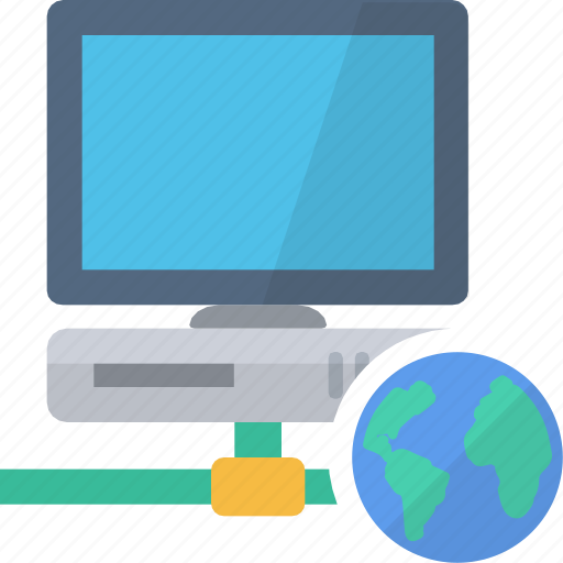 Computer, network, green, world icon - Download on Iconfinder
