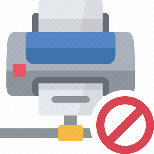 Printer, network, forbidden icon - Download on Iconfinder
