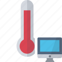 thermometer, red, computer, device