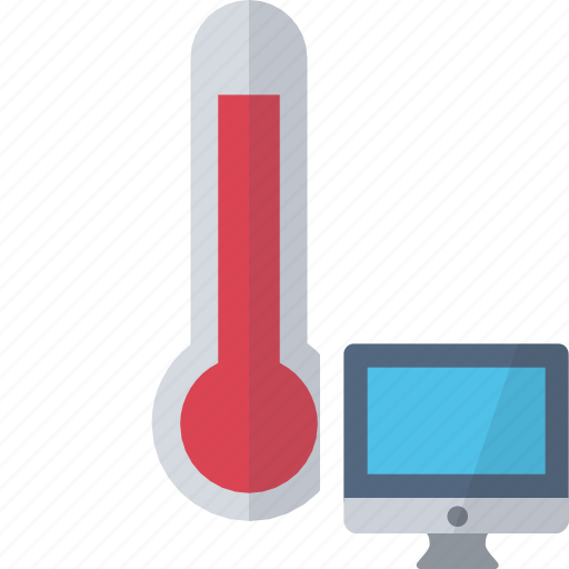 Thermometer, red, computer, device icon - Download on Iconfinder