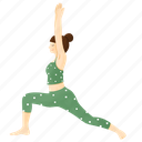 yoga pose, warrior pose, yoga, standing asanas, exercise, activity, flexibility, woman, stretching