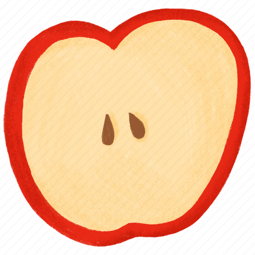 Half apple, sweet, fruit, fruity, food, flavor, vegetarian icon - Download on Iconfinder