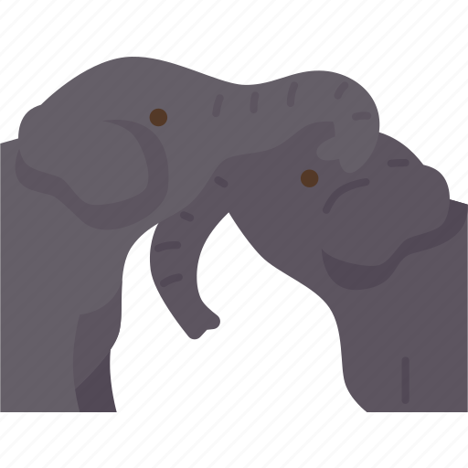 Touching, trunks, elephant, wildlife, nature icon - Download on Iconfinder