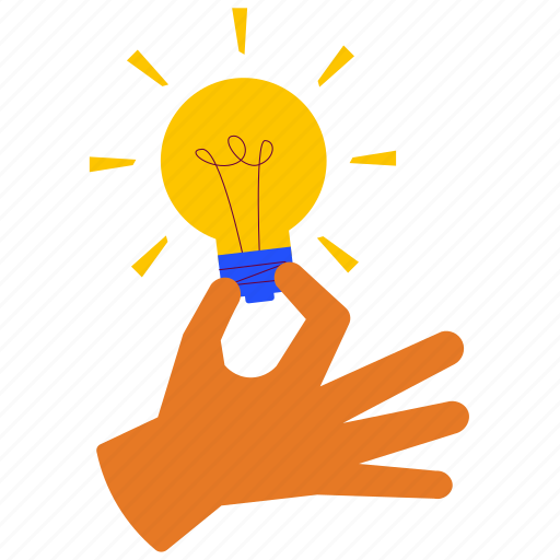 Holding light bulb, idea, think, thinking, creative, creativity, hand gesture illustration - Download on Iconfinder