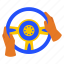 hands holding the steering wheel, steering wheel, control, driving, drive, steering handle, car steering, car, automotive 
