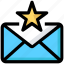 bookmark, email, envelope, inbox, letter, mail, star 