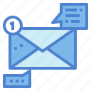 chat, email, letter, mail, message, note