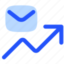 email, mail, arrow, graph, business, envelope, analytics