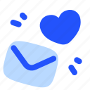 email, mail, incoming, heart