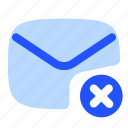 email, mail, envelope, inbox, letter, block, delete